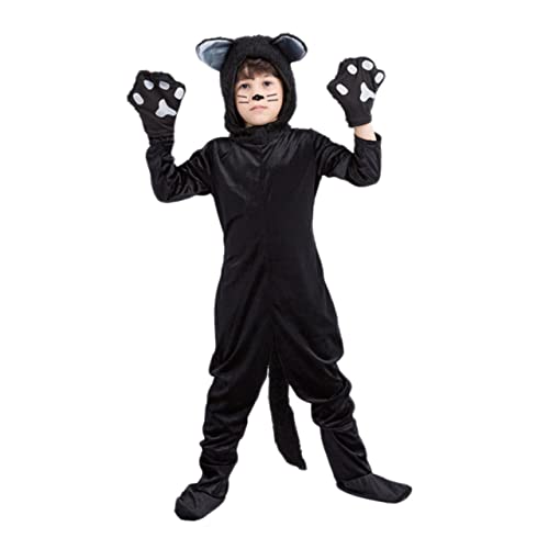 LIGIGWASH Halloween Kostüm Katzenkostüm Atmungsaktiver Leichter Jumpsuit mit Lustigem Tierdesign Bequemes Cosplay Outfit für Jungen und Mädchen für Rollenspiele und Karneval LIGIGWASH Halloween Kostüm Katzenkostüm Atmungsaktiver Leichter Jumpsuit mit Lustigem Tierdesign Bequemes Cosplay Outfit für Jungen und Mädchen für Rollenspiele und Karneval von LIGIGWASH