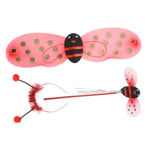 LIGIGWASH Kinderkostüm Marienkäfer Flügel Leichtes Tragbares Elfenflügel Kostüm mit Verstellbaren Trägern für Mädchen für Fasching Party Cosplay und Fotoshootings Rotes Teiliges Design LIGIGWASH Kinderkostüm Marienkäfer Flügel Leichtes Tragbares Elfenflügel Kostüm mit Verstellbaren Trägern für Mädchen für Fasching Party Cosplay und Fotoshootings Rotes Teiliges Design von LIGIGWASH