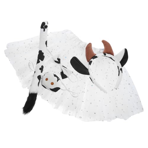 LIGIGWASH Kuh Kostüm Zubehör Weiches Kuh-ohr Haarreif und mit Klettband Süßes Cosplay Party Outfit für Rollenspiele Bühne Tanz und Karneval Inklusive Tüllrock mit Sternenmuster LIGIGWASH Kuh Kostüm Zubehör Weiches Kuh-ohr Haarreif und mit Klettband Süßes Cosplay Party Outfit für Rollenspiele Bühne Tanz und Karneval Inklusive Tüllrock mit Sternenmuster von LIGIGWASH