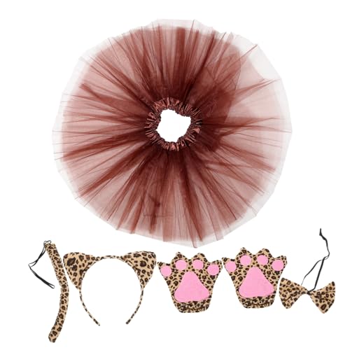 LIGIGWASH Leoparden Kostüm mit Leopardenohren Haarreif Fliege Handschuhen und Tüllrock in Bequemes Cosplay Outfit für Mädchen und Jungen für Halloween Dschungel und Themenpartys LIGIGWASH Leoparden Kostüm mit Leopardenohren Haarreif Fliege Handschuhen und Tüllrock in Bequemes Cosplay Outfit für Mädchen und Jungen für Halloween Dschungel und Themenpartys von LIGIGWASH