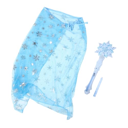 LIGIGWASH Leuchtender Schneeflocken Zauberstab und Prinzessinnen Cape für Mädchen Glitzerndes Cosplay Partyzubehör Leichtes Kinderfreundliches Design als Mitgebsel und Fotorequisite LIGIGWASH Leuchtender Schneeflocken Zauberstab und Prinzessinnen Cape für Mädchen Glitzerndes Cosplay Partyzubehör Leichtes Kinderfreundliches Design als Mitgebsel und Fotorequisite von LIGIGWASH