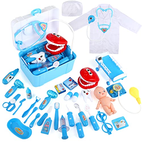 LIHAO Arztkoffer Kinder Rollenspiel Medizinisches Spielzeug Doktor Zahnarzt Krankenschwester Arzt Kinderspielzeug Weihnachten Geschenke für Kinder von LIHAO