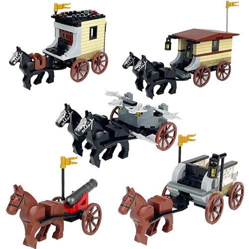 LIKLIKLINK Militärross Modellbausatz Bausteine Kompatibel mit Minifiguren, MOC Custom Schlachtross Pferdewagen Konstruktionsspielzeug Bauset von LIKLIKLINK