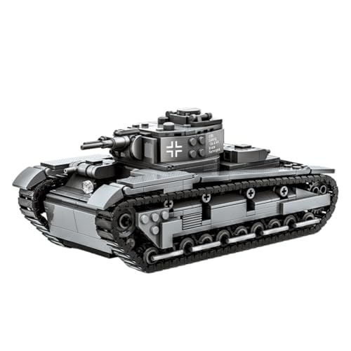 LIKLIKLINK Technik Panzer Modellbausatz, 673 Teile Neubaufahrzeug Panzer Bausteine, Technologie Militär Tank Klemmbausteine Bausatz, WW2 Tank Modell Spielzeug Geschenk für Kinder Erwachsene von LIKLIKLINK