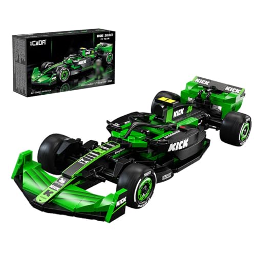 LIKLIKLINK Technik Rennwagen Bausteine für Kick Sauber F1 Team C44-2024, 314 Teile Klemmbausteine Sportwagen Modellbausatz, 1:24 MOC Rennenauto Spielzeug Bauset Kompatibel mit Großen Marken von LIKLIKLINK