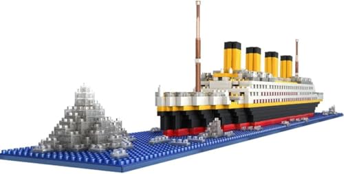 LIKLIKLINK Technik Titanic Modell Bausteine, 1860 Teile Titanic Ausflugsschiff Bauspielzeug, Mikro Bausteine Schiff Modell Klemmbausteine, Spielbausteine für Kinder Schiff Spielzeug Bausatz von LIKLIKLINK