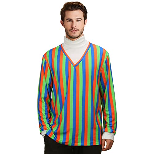 LIKUNGOU Bert und Ernie Kostüm Cartoon Langarm Gestreiftes Hemd Halloween Cosplay Outfit für Männer Frauen (Bert, M) von LIKUNGOU