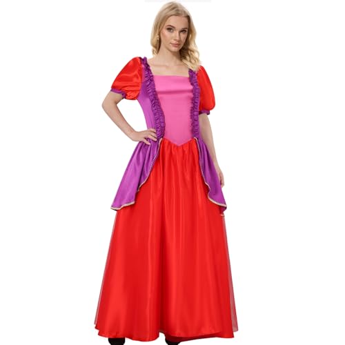 LIKUNGOU Böse Stiefschwestern Anastasia und Drizella Kostüm Frauen Bösewicht Prinzessin Kostüm Partykleid Kleid Maxi (Rot Anastasia, L) von LIKUNGOU