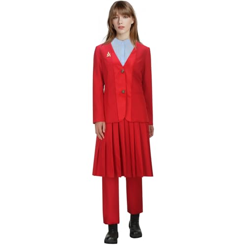 LIKUNGOU Erwachsene Coriolanus Snow Kostüm Herren Damen Rot Blazer Hose Rock Spiele Uniform Anzug Halloween Party Outfit (Damen, L) von LIKUNGOU