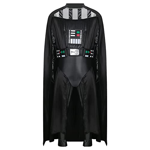 LIKUNGOU Herren Vader Kostüm Black Warrior Full Set Cape Deluxe Halloween Cosplay Outfit Kostüm Zubehör (M) von LIKUNGOU