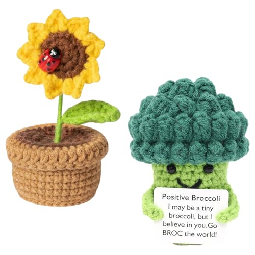 2 Stück Positive Strickpuppe, Pocket Hug Sonnenblumen Kleine Geschenke + Positive Brokkoli Häkel Brokkoli, Pocket Hug Sonnenblumen Glücksbringer Geschenke Positive Geschenke Mutmacher Geschenk 2 Stück Positive Strickpuppe, Pocket Hug Sonnenblumen Kleine Geschenke + Positive Brokkoli Häkel Brokkoli, Pocket Hug Sonnenblumen Glücksbringer Geschenke Positive Geschenke Mutmacher Geschenk von LILELIG