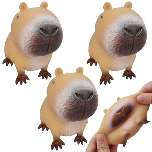 3 Stück Kugelfisch Stressball,Neues Capybara Anti Stress Spielzeug,Weich Capybara Squeeze Fidget Toys,Lustiger Capybara Stressball,Stressabbau,Geeignet für Kinder und Erwachsene von LILELIG