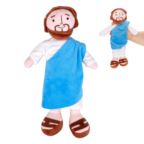 LILELIG Jesus Kuscheltier,Jesus Plush,My Friend Jesus Plush,Jesus Plüschfigur,Christus Religiöser Retter Jesus Plüsch Puppe,Geeignet für Partyzubehör,Ostern,Kann Stehen Oder Sitzen (Blau) von LILELIG