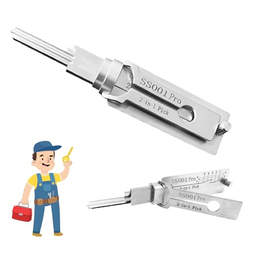 Schlüsseldecoder Aus Edelstahl Stainless Steel Key Decoder Key Decoder Schlossknacker Werkzeug LiShi 2-In-1 Lock Pick Präzisionsinstrument-Präzisionshaken- Und Tonabnehmerkombination von LILELIG