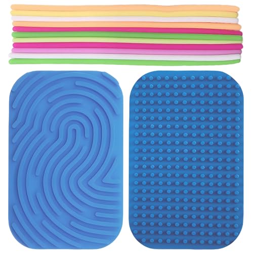 Sensory Activity Board, Sensorik Spielzeug Activity Board, Silikon Sensory Fidget Spiel Toys, Tactile Doppelseitiges Sensorisches Spielzeug, Zur Autismus, Adhd, Anxiety Toy, Mit 11 Zubehör Schnüren von LILELIG