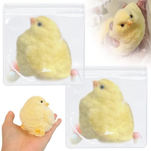 Squishy Toy Küken, Küken Squeeze Toy, Mochi Squishy Huhn-Quetschspielzeug, Taba Squishy Küken, Squeeze Chicken Stressabbau Fidget Toys, Zum Stressabbau Zur Entspannung,Geeignet Kinder Erwachsene(2pc) von LILELIG