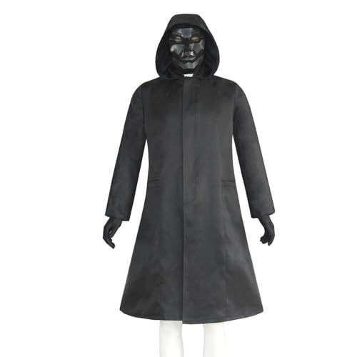 LILIHOT Game Kostüm Staffel 2,Faschingskostüme Costume Merch für Erwachsene Cosplay Set Rot Overall mit Kapuze ohne Maske,Verkleidung für Partys,Karneval & Halloween(#E Black,S) von LILIHOT