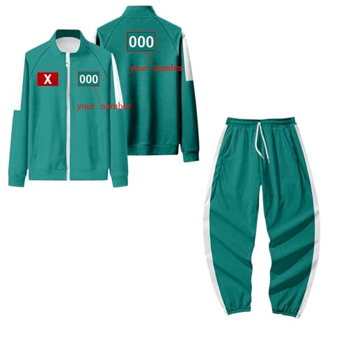 𝙎𝙦𝙪ἰ𝙙 𝑮𝙖𝙢𝐞 2 Personalisierte Spiel Kostüm,𝙎𝙦𝙪ἰ𝙙 𝑮𝙖𝙢𝐞 Merch Staffel 2 Costume Jogginganzug für Erwachsene/Kinder,Hose Set,Anpassbare Nummer Cosplay Karneval Kostüm(#11 Anzug Kind) von LILIHOT