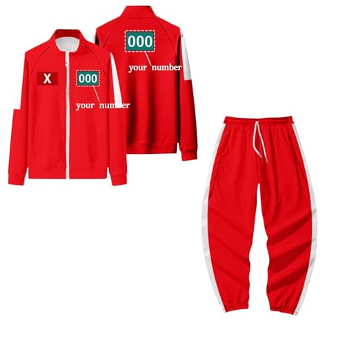 𝙎𝙦𝙪ἰ𝙙 𝑮𝙖𝙢𝐞 Personalisierte Spiel Kostüm,𝙎𝙦𝙪ἰ𝙙 𝑮𝙖𝙢𝐞 2 Merch Costume Jogginganzug für Erwachsene/Kinder,Jacke und Hose Cosplay Set,Anpassbare Nummer Karneval Kostüm(#24 Anzug Kind) von LILIHOT