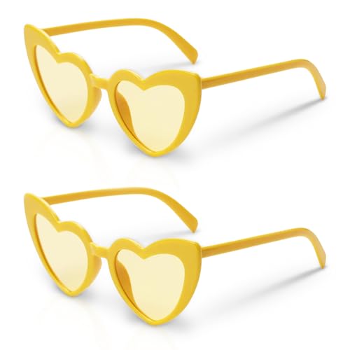 2 Stück Herz Sonnenbrille Orange gläser,Party Herzen Brille für Aperol Kostüm Accessoires Damen,HerzbrilleOrangen Gelb Sunglasses hearts Brillen Mode Lustige Outdoor deko für Kinder Karneval Fasching 2 Stück Herz Sonnenbrille Orange gläser,Party Herzen Brille für Aperol Kostüm Accessoires Damen,HerzbrilleOrangen Gelb Sunglasses hearts Brillen Mode Lustige Outdoor deko für Kinder Karneval Fasching von LILIKAI