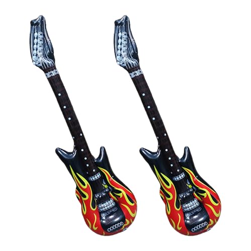 2 Stück Luftgitarren Zum Aufblasen,Gitarre Aufblasbare Inflatable Luftballon Erwachsene Ballons Aufblasbar Accessoires ACDC Helium Luftgitarre with Men and Women Instrumente für Theme Party Carnival von LILIKAI