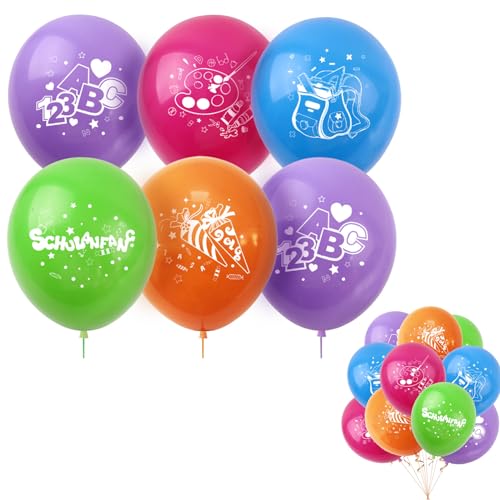 20 Stück Luftballons Einschulung,Deko Schulanfang Schulkind Mädchen Ballon Schuleinführung Ballons Junge Luftballon Bunt Folienballon Kindergarten Schule Set,für Ballonbogen Balloons Dekorationen von LILIKAI