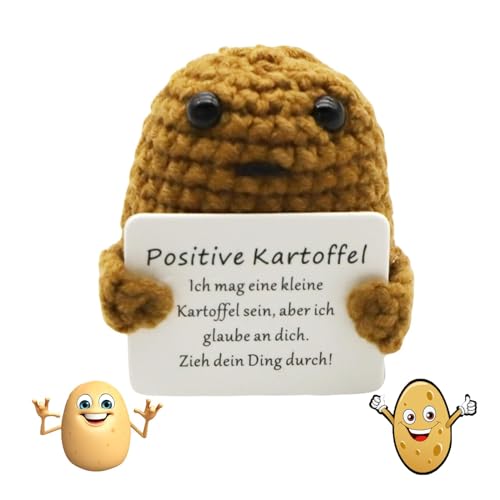 Positive Potato,Geschenke für Frauen,Beste Freundin Geschenke,Büro Gadgets,Pocket Hug Kleine Doll,Kollegen Abschiedsgeschenk,Dankeschön Frau Gifts,Lustig Deutsch Aufmunterung Kleinigkeit (Braun) von LILIKAI