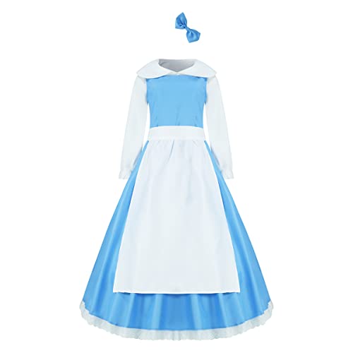 LILLIWEEN The Beast Kostüm Beauty Belle Maid Dress Dan Stevens Halloween Cosplay Outfits Herren Aristokrat Kostüm, Belle, 3XL von LILLIWEEN