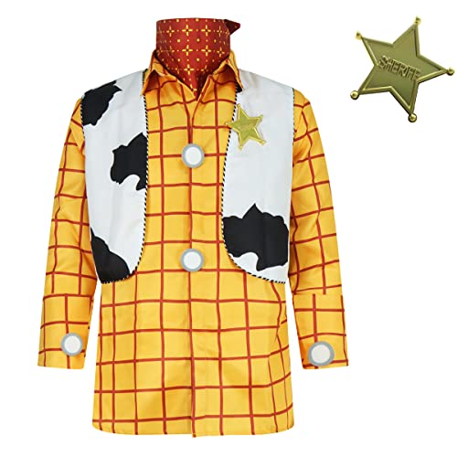 LILLIWEEN Woody Hemd Herren Plaid Button Down Langarm Arbeit Freizeithemd, Cowboy Kits, M von LILLIWEEN