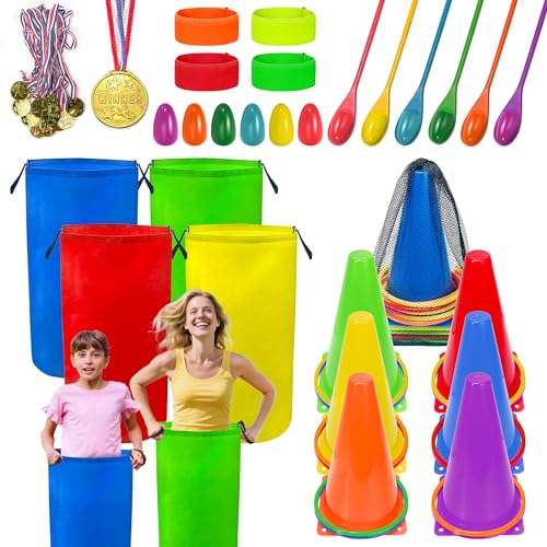 LINAYE Outdoor Spiele für Kinder Kindergeburtstag, Spiele für Draußen - Sackhüpfen Säcke, Eierlauf Spiel, Ringwurfspiel, 3-Bein-Rennbänder Outdoorspiele Gartenspiele für Kinder ab 4 5 6 Jahre LINAYE Outdoor Spiele für Kinder Kindergeburtstag, Spiele für Draußen - Sackhüpfen Säcke, Eierlauf Spiel, Ringwurfspiel, 3-Bein-Rennbänder Outdoorspiele Gartenspiele für Kinder ab 4 5 6 Jahre von LINAYE