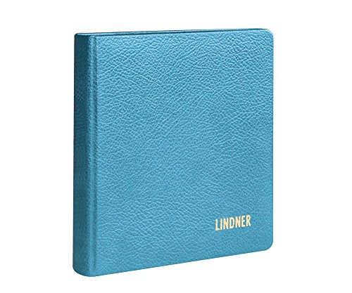 Karat-Ringbinder Leder, leer - blau von LINDNER Das Original