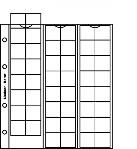 LINDNER Das Original Karat-Münzblätter 48 Münzen bis 22 mm Ø, inkl. Zwischenblatt weiß, 5er- Packung von LINDNER Das Original