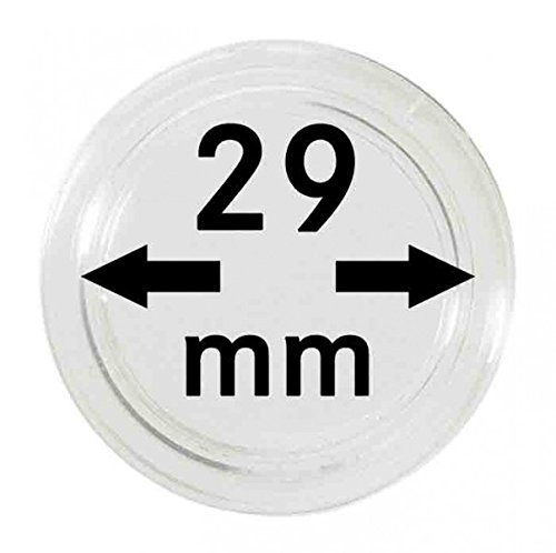 LINDNER Das Original Münzkapseln Innen-Ø 29 mm, 10er-Packung, z.B. für die 10EUR-Sammlermünzen mit Polymerring 'In der Luft' von LINDNER Das Original