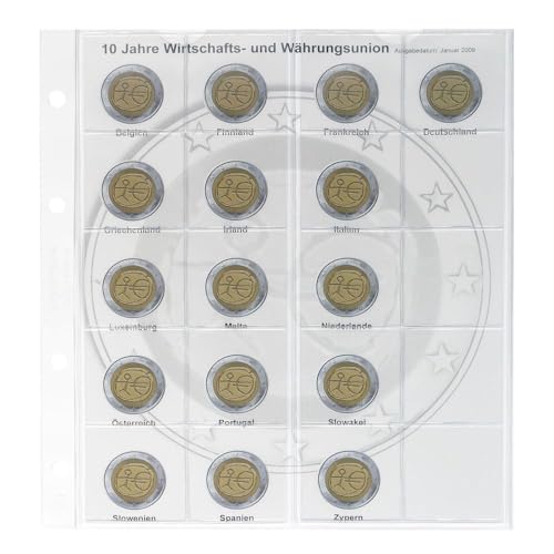 LINDNER Das Original Vordruckblatt Karat 2 Euro-Gedenkmünzen chronologisch: Gemeinschaftsausgabe '10 Jahre WWU' von LINDNER Das Original