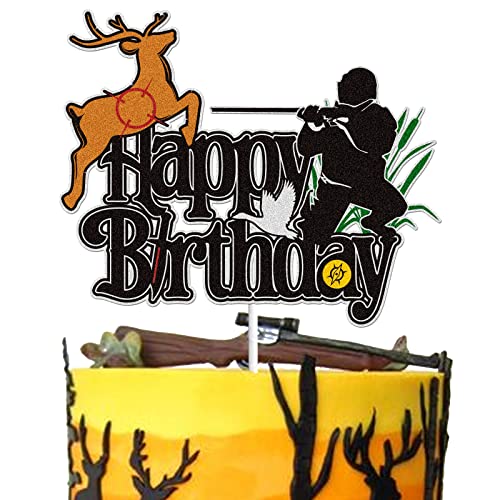 Hirsch Jagd Happy Birthday Kuchen Topper Schwarz Glitzer Vorbei Jagd Camping Safari Dschungel Tiere Kuchen Dekoration Baum Hirsch Wound Ziel Jäger Woodland Themenparty Supplies Hirsch Jagd Happy Birthday Kuchen Topper Schwarz Glitzer Vorbei Jagd Camping Safari Dschungel Tiere Kuchen Dekoration Baum Hirsch Wound Ziel Jäger Woodland Themenparty Supplies von LINGBOOM
