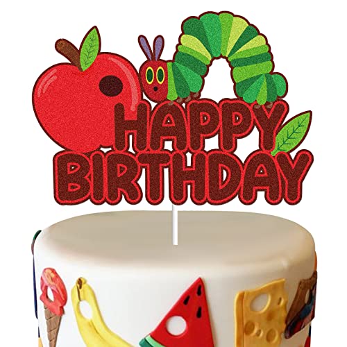 Hunger Caterpillar Happy Birthday Cake Topper Märchen Sehr hungrige Raupe Schmetterling Geburtstag Kuchen Dekoration Rot Glitzer Saftige Fruit Thema Geburtstag Party Supplies Hunger Caterpillar Happy Birthday Cake Topper Märchen Sehr hungrige Raupe Schmetterling Geburtstag Kuchen Dekoration Rot Glitzer Saftige Fruit Thema Geburtstag Party Supplies von LINGBOOM
