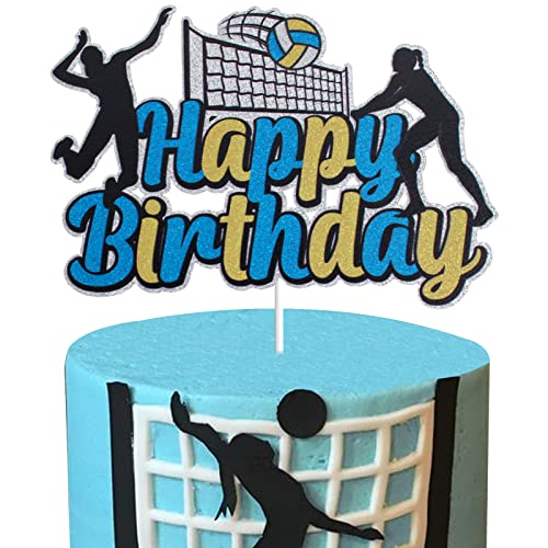 Volleyball Happy Birthday Kuchen Topper Mädchen Strand Volleyball Spieler Kuchen Dekoration Erwachsene Weibliche Sport Thema Geburtstag Party Supplies von LINGBOOM