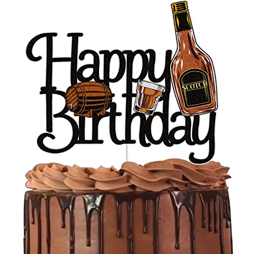 Whiskey Happy Birthday Cake Topper Schwarz Glitzer Aged to Perfection Kuchen Dekoration Vintage Whiskey 30. 40. 50. 60. Feiern Mottoparty Geburtstag für Männer Whiskey Happy Birthday Cake Topper Schwarz Glitzer Aged to Perfection Kuchen Dekoration Vintage Whiskey 30. 40. 50. 60. Feiern Mottoparty Geburtstag für Männer von LINGBOOM