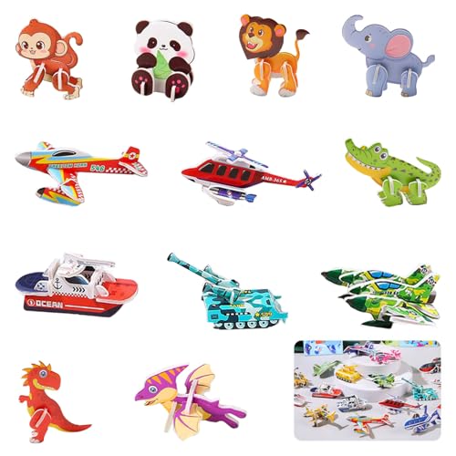 LINGJIA 90 Stück 3D Puzzle Kinder, Mini Puzzle Kinder, 3D Cartoon Kinderpuzzles, Pädagogische Kinderpuzzles, Pädagogische Puzzles für Kleinkinder, Pädagogisches Spielzeug für Jungen und Mädchen von LINGJIA