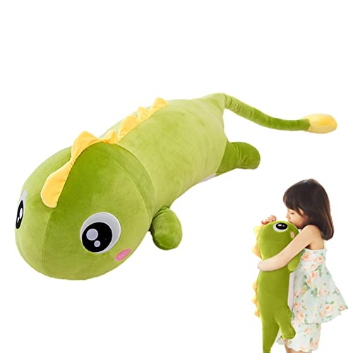 LINGJIONG Dinosaurier Plüschtier Dino Plush Kuscheltier Plüsch Dolls Stofftier Kissen Kawaii Gewicht Dekokissen Geburtstagsgeschenk Für Jungen Mädchen Kinde (80 cm / 100 cm) von LINGJIONG