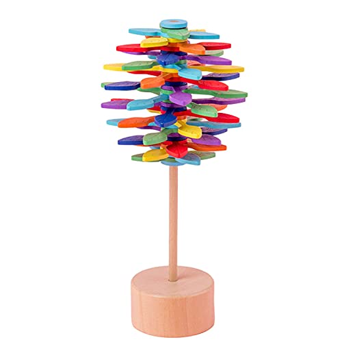 LINGJIONG Kreative Dekoration Dekompressionsspielzeug, Wooden Lollipop Stress Relief Toy,Hölzerne Spirale Lollipop Stress Relief Spielzeug,rotierendes Stressabbau-Spielzeug(3 Stile) von LINGJIONG