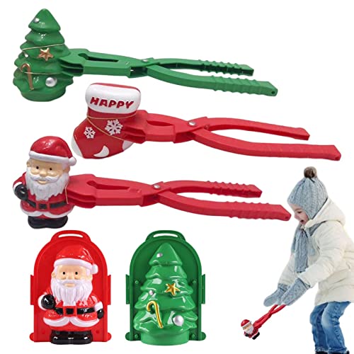 LINGJIONG Schneeballmaschine Spielzeug, Winter Outdoor Play Weihnachten Schneespielzeug Mit Griff Für Kinder, Schneeclip Spielset Kampfspielzeug Für Kinder, Erwachsene von LINGJIONG