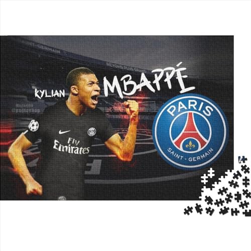 1000 Teile Puzzle Kylian Mbappé Puzzle für Erwachsene Holzpuzzles Erwachsene Puzzles Geschenke (75x50cm) von LINGOLSN