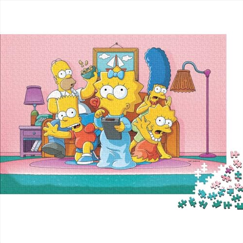 1000 Teile Puzzle für ErwachseneDie Simpsons Puzzle Holzpuzzles für Erwachsene und Kinder als Geburtstagsgeschenk (75x50cm) von LINGOLSN