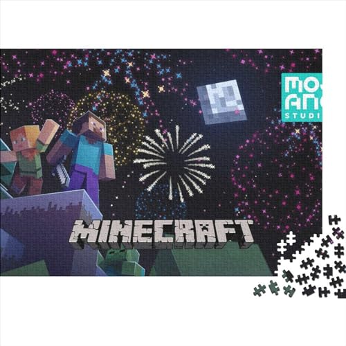 1000 Teile Puzzles für Erwachsene, Minecraft-Spiel, Puzzles für Erwachsene, Holzpuzzles, Erwachsene und Kinder (75x50cm) von LINGOLSN