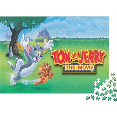 1000 Teile Puzzles für Erwachsene Tom und Jerry Puzzles für Erwachsene Holzpuzzles Familienspiele Weihnachten Geburtstagsgeschenke (75x50cm) von LINGOLSN