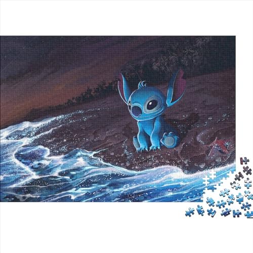 1000-teilige Puzzles für Erwachsene, Lilo & Stitch-Puzzles für Erwachsene, Holzpuzzles, Erwachsene und Kinder (75x50cm) von LINGOLSN