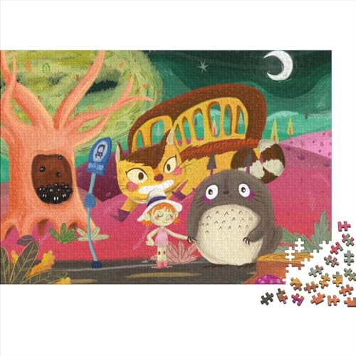 1000-teiliges Puzzle „Mein Nachbar Totoro“, Puzzle für Erwachsene und Kinder, Holzpuzzle, Spielzeug, Denkspiel (75x50cm) von LINGOLSN