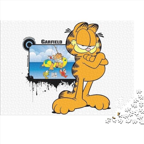 300-teiliges Puzzle, Garfield-Puzzles für Erwachsene und Kinder, Holzpuzzle, Spielzeug, Denkspiel (40x28cm) von LINGOLSN