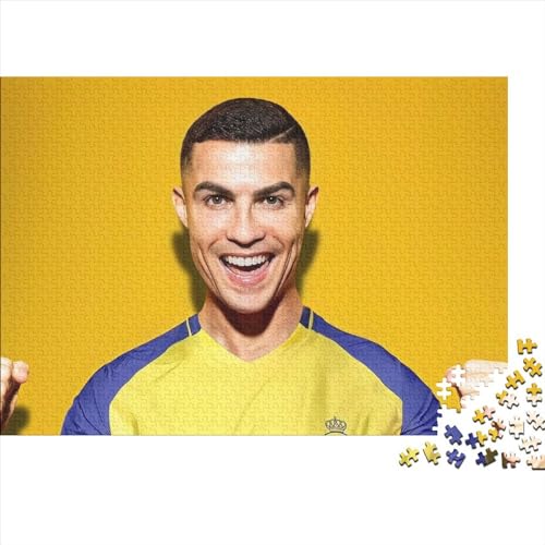 300-teiliges Puzzle, Lernspiele, Cristiano Ronaldo-Puzzle für Erwachsene, Holzpuzzles, Familienunterhaltungsspielzeug (40x28cm) von LINGOLSN